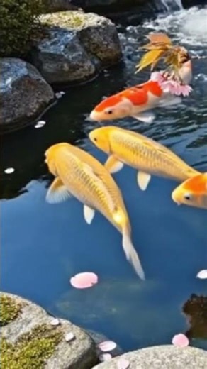 Springtime Serenity: 36 seconds of Relaxing Koi Fish & Cherry Blossom Scenery Part 6 #shorts
