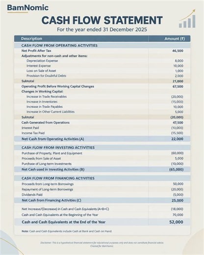 Cash Flow Statement Explained (2026) | Operating, Investing & Financing Activities | BamNomic