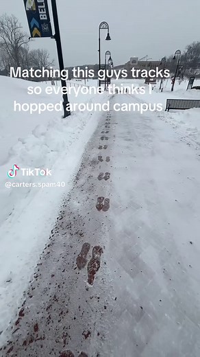 Exploring Campus in Snow: Hopping Tracks Explained