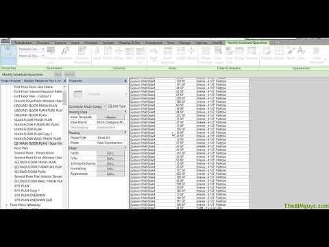 Revit - Material Takeoff - Gypsum Wallboard / Sheetrock - CADtech Seminars, LLC