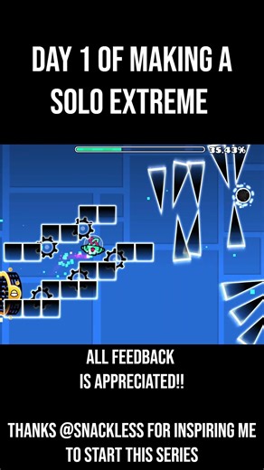 Day 1 of making a solo extreme #geometrydash #gd #shorts
