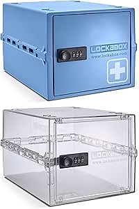 Amazon.com: Lockabox One™ Medi Blue & Crystal Bundle | Lockable Medicine Boxes : Health & Household