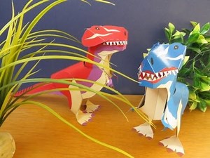 papercraft - moving papertoy - T-REX - tutorial - dutchpapergirl