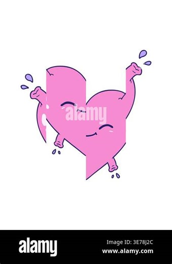 splitting motion animation of cartoon happy heart Stock Video Footage - Alamy