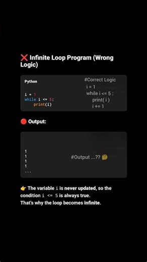 Why Your Loop Becomes Infinite (Most Common Python Mistake) #python #viralshorts #pythontricks #yt