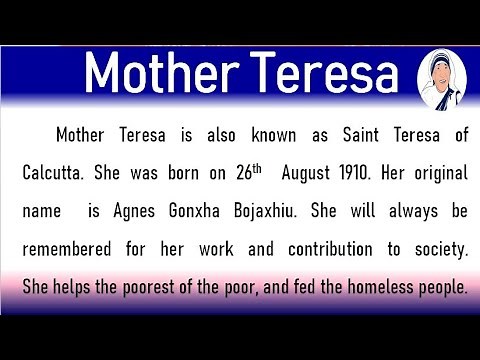 Biography of Mother Teresa in English | speech / Essay on mother Teresa in English