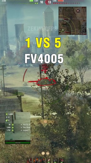 FV4005 1v4 clutch play World of Tanks