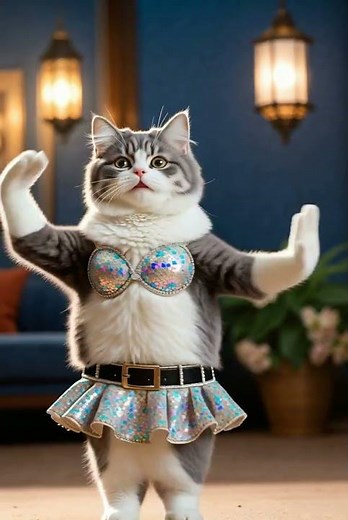 Belly Dancing Cat Shocks Everyone! 😹💃🔥 #funnycat #catdance