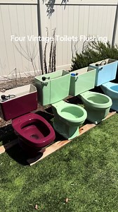 Vintage Toilet Flushing Demonstration (1950s-1980s)