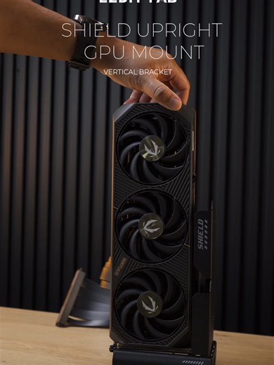 Built with the bold geometry and robust style of the Shield Series, the Upright GPU Mount features a clean, angular profile that adds a touch of armored elegance to your build—delivering visual impact while maintaining balance in overall system design get now at emarque.co #gaming #emarque #malaysia #gpu #pcmasterrace