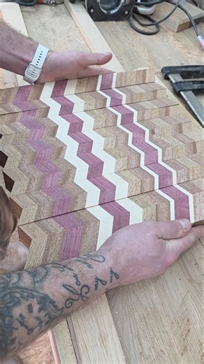 Making a Chevron Pattern Cutting Board | Satisfying Woodworking Process