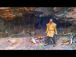 Cave Camping in the Rain as a Traditional Bushman