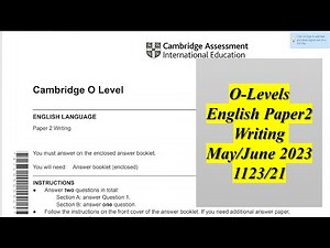 IGCSE-O-Level English Solved Paper 2 Writing 1123/21 May/June 2023| #cambridgeenglish #studywithme