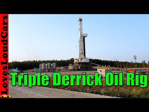 Triple derrick oil drilling rig
