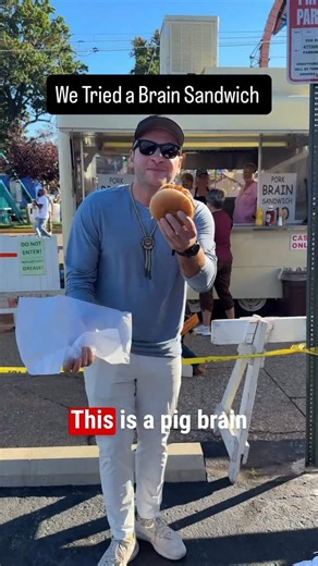 We tried the famous Brain Sandwich from the @westsidenutclub Fall Festival | Nate Spangle