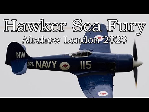 Hawker Sea Fury in 4K - Airshow London - 2023-09-10.