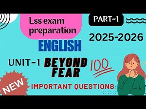 LSS Exam 2025-2026/Model questions and answers /unit 1 Beyond fear/LSS exam 2026
