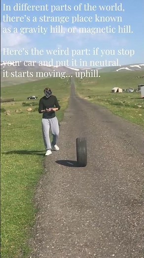 Cars rolling uphill on their own 🤯 #OpticalIllusion