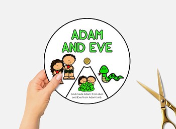 Adam and Eve Bible Story Spinning Wheel Craft - Sunday School & Homeschool