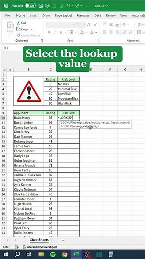 Fastest way to look up in excel! #cheatsheets #excel #googlesheets
