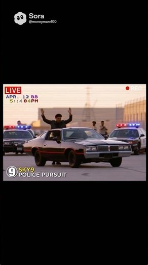 🚓 80s TV Police Chase | Black Camaro Getaway Caught on Camera | AI Retro Crime Reel