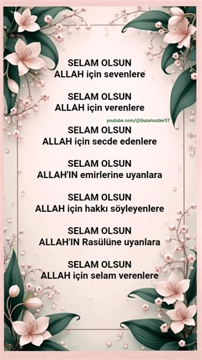 SELAM OLSUN ALLAH için sevenlere #selam #dua #amin
