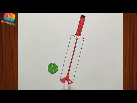 How to Draw a Cricket Bat and Ball | Easy Drawing Tutorial for Beginners