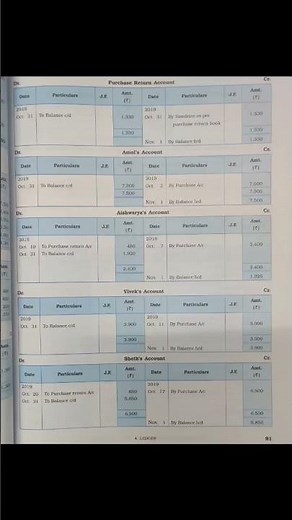 11th std | chapter no.4 ledger|| practical problems| Part 1