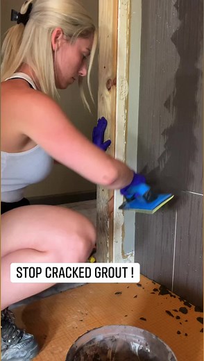 Stop cracked grout, here’s how. Google EJ171 #tiles #reels #tips #tutorial #diy #homeimprovement | That Tile Chick