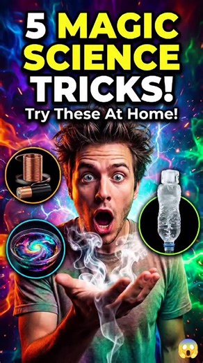 Abir on Instagram: "Mind-Blowing Science Experiments at Home 🤯. Caption Turn your home into a science lab! 🧪 These 5 experiments look like magic but they are real science in action. From making smoke appear from your fingers to boiling water with ice, these are perfect to try with kids. Which one was your favorite? Let us know in the comments! 👇 #science #experiments #diy #lifehacks #learning"