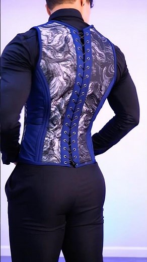 Custom Corset Vest💙 #corset #corsetvest #menincorsets