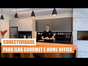 Torre de Tomada para Bancada Ilha Gourmet e Caixa de Tomada para Home Office