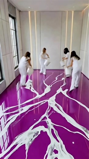 Turning a Boring Floor into Luxury Purple Marble! 🤯 #shorts #epoxyfloor