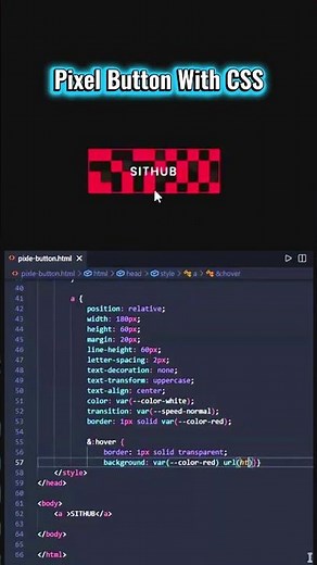 HTML + CSS Pixel Button Animation (Next Level UI)