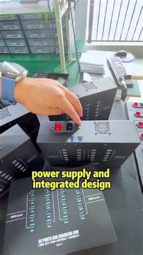 Never Run Out of Ports! 20 Port USB Hub with 200W Power Supply