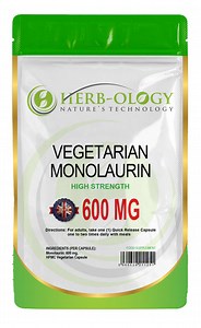 Herb-ology Monolaurin 600mg High Strength Vegan Capsules For Immune Support