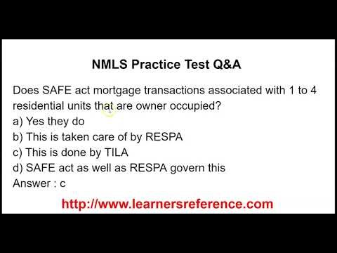 Nmls Practice Test #12 #mortgageloanofficer #nmlstestprep #nmls #learnersreference