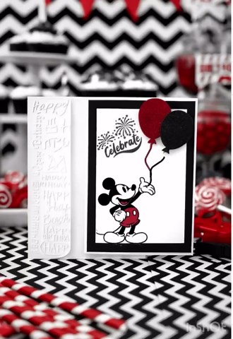 Mickey Mouse Birthday Card: 3D Glitter Balloons, Embossed Envelope - Etsy