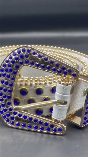 💎 Stunning Blue & White Rhinestone Belt | Western Glam Fashion Accessory
