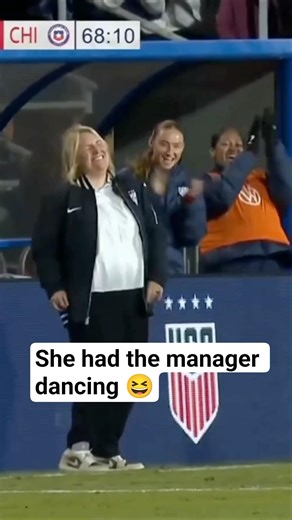 Trinity Rodman had her manager on her feet dancing after her goal for the USA #soccer