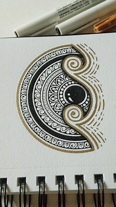 963K views · 12K reactions | Mini Mandala Tutorial ✨ 曆 Materials used: Brustro Sketchbook Marvyuchida fineliners Maped compass Soniofficemate golden paint marker Charcoal pencil Blending stump #mandalaart #fyp #artwork #mandaladrawing #artist | arthetic.silu | Facebook