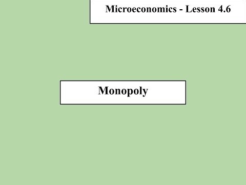 Microeconomics - Lesson 4.6 Lecture - Monopoly