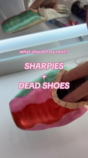 Dying Pointe Shoes with Sharpie - Colored Ballet Shoes ASMR