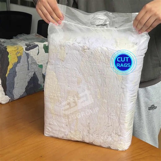 100 Cotton Cutting Reused Clothes Rags Pure White t Shirt Cotton Rags Regular Wiping Rags for Industrial Cleaning