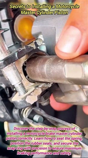 Secrets to Installing a Motorcycle Master Cylinder Piston #shorts #mechanic #automobile