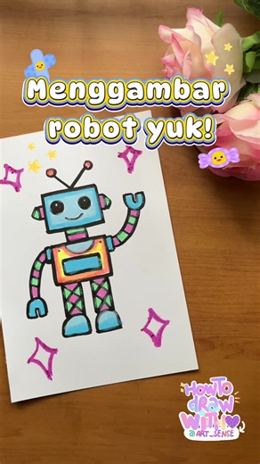 Tutorial mudah menggambar robot 🤖 Siapa nih yang pengen belajar menggambar robot? Yuk ikuti tutorial ini, kalo butuh alat gambar silakan cek highlight ya! Jangan lupa repost! #gurumenggambar #menggambardanmewarnai #crayonartist #belajarmenggambar #menggambarmudah