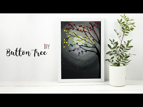 DIY Button Tree | Canvas Art | Home Decor