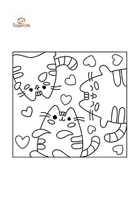 Pusheen cats сoloring page ♥ Online and Print for Free!