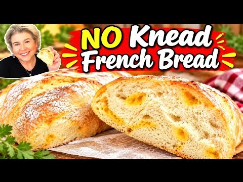No KNEAD Cheesy French Bread / Ready to Bake in 1 HOUR!! 