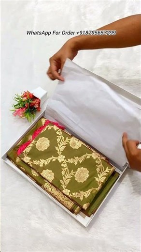 💚 Mahendi Green Colour Banarasi Silk Suit Set #silksuits #banarasisuit #ladiessuits #dressmaterials